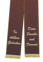 Trauerband bedruckt 125mm x 75cm bordeaux