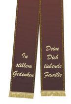 Trauerband bedruckt 125mm x 75cm bordeaux