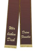 Trauerband bedruckt 125mm x 75cm bordeaux