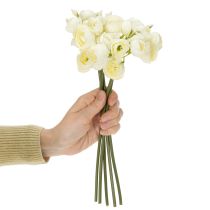 Artikel Bouquet künstliche Ranunkeln Weiß 32cm 5 Zweige für Wohnraumdekoration