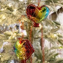 Artikel Glasdeko Herz und Kussmund Regenbogenfarben 12,5 cm