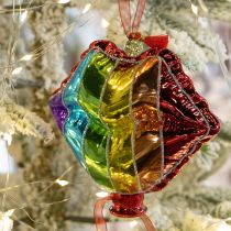 Artikel Bunte Christbaumkugeln Glas Herz Kussmund 2St