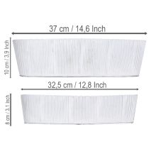 Artikel Ovale Metallschalen Weiß Silber 32,5cm und 37cm im 2er Set