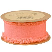 Artikel Chiffonband Orange Pastell Stoffband Fransen 40mm 15m