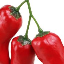 Artikel Lebensmittelattrappe Chilischoten Rot Kunststoff 9 cm am Zweig