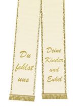 Trauerband bedruckt 125mm x 75cm creme