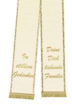 Trauerband bedruckt 125mm x 75cm creme