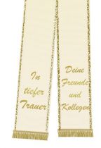 Trauerband bedruckt 125mm x 75cm creme