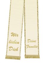 Trauerband bedruckt 125mm x 75cm creme