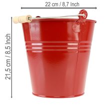 Artikel Dekoeimer Metall Übertopf Rot Ø22cm H21,5cm 6L