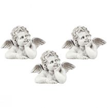 Artikel Dekofiguren Engel Polyresin Grau Weiß H6cm 3er-Set
