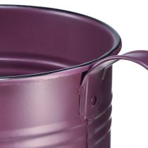 Artikel Deko Gießkanne Metall Lila Ø13,5cm H12,5cm Übertopf für Innen und Balkon
