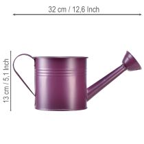 Artikel Deko Gießkanne Metall Lila Ø13,5cm H12,5cm Übertopf für Innen und Balkon