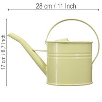 Artikel Deko Gießkanne aus Metall Grün-Gelb 28x13x17cm 1,25l für Balkon und Innenbereich