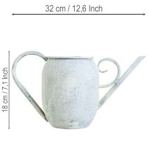 Artikel Deko-Gießkanne aus Metall 32x11x18cm Weiß-Blau Vintage-Stil für Innen- und Außendekoration