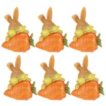 Artikel Dekofiguren Osterhasen mit Möhre 6 cm Handbemalt Polyresin 3er-Set
