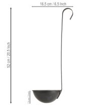 Artikel Deko-Pflanzkelle aus Metall Anthrazit Ø16,5cm Hängend 2 Stück