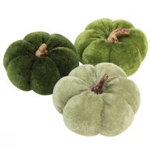 Artikel Deko Kürbisse aus Stoff Samtig Grün Ø7cm H4,5cm 9 St
