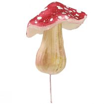 Artikel Deko-Pilze aus Kunststoff Rot-Weiß 5,5/8 cm am Draht 12 Stück