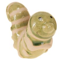 Artikel Lustige Dekofiguren Raupe/Wurm Keramik, 9x6cm, Grün/Beige und Creme/Beige, 2 Stück