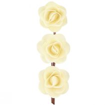 Artikel Künstliche Rosen aus Holz Creme Ø 7,5 cm 12 Stück