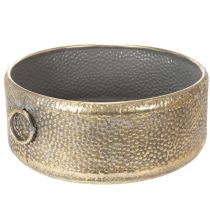 Artikel Deko-Schale Antik Look Metall Übertopf Golden Ø37/31cm 2er-Set