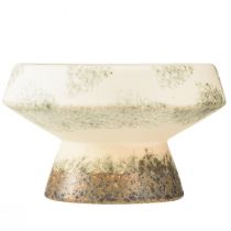 Artikel Deko-Schale aus Keramik mit Sockel Creme Graugrün Ø17cm H10cm