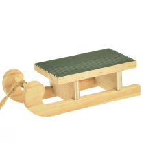 Artikel Deko Holzschlitten zum Hängen Mint Grün Weiß 9,5 cm 6er-Set