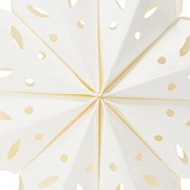 Artikel Set aus 4 Papier-Schneeflocken zum Aufhängen, 15 cm Durchmesser, weiß