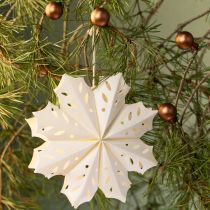 Artikel Set aus 4 Papier-Schneeflocken zum Aufhängen, 15 cm Durchmesser, weiß