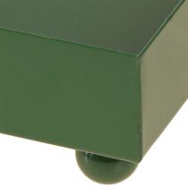 Artikel Deko Tablett quadratisch Metalltablett Grün 15×15cm 2St