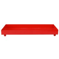 Artikel Deko Tablett Rechteckig Metall Rot 30×15cm mit Füßen