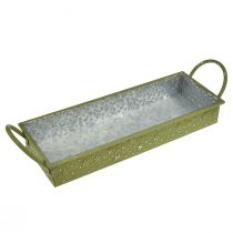Artikel Deko Metalltablett Weihnachten Grün mit Sternenmuster 49 cm und 43 cm 2er-Set