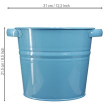 Artikel Deko-Blumentopf Metall Blau 31x26x21,5cm für Innen und Außen