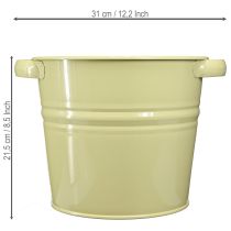 Artikel Deko-Blumentopf aus Metall 31x26x21,5cm Grüngelb