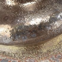 Artikel Deko Vase Keramik Metallic-Optik 19×18×16cm rostfarben/blaugrau