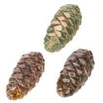 Artikel Deko Zapfen Keramik Sortiert Grün Gelb Braun 8,5cm 6 St
