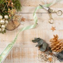 Artikel Dekoband aus Polyester mintgrün mit goldenen Schleifen 15mm 18m