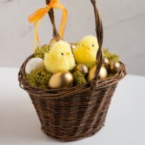 Artikel Mini-Dekoküken aus Kunststoff mit Plüschüberzug 7cm Gelb 6 Stück für Osterdekoration
