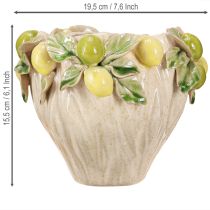Artikel Dekorativer Keramik-Blumentopf – Zitronenmuster für südländische Flair Ø19,5cm