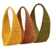 Artikel Dekoring Jute Ring breit Loop Gelb Ocker Braun Ø30cm 3St