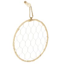 Artikel Dekoring Metall Raffia zum Aufhängen Ø20cm 4St Boho Wanddeko Fensterdekoration