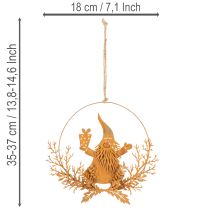 Artikel Dekoringe Metall Ø18cm, Edelrost, Rentier & Weihnachtsmann, 2er-Set, innen & außen