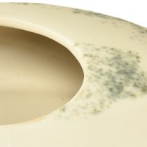 Artikel Dekoschale oval Keramik Creme Graugrün 19×14×5cm