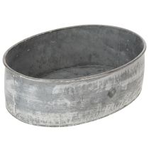 Artikel Dekoschalen Set Metall Oval Grau 22,5/19,5/16cm