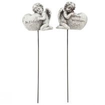 Artikel Dekostecker Engel mit Herz und Spruch Grabschmuck 5 cm 6 Stück