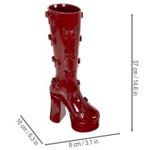 Artikel Dekovase Stiefel aus Polyresin 37cm bordeaux mit Schleifen