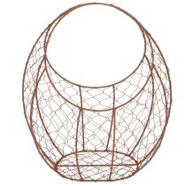 Artikel Drahtkorb aus Metall in Rostoptik, H34cm L30cm, Braun