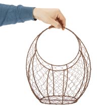 Artikel Drahtkorb aus Metall in Rostoptik, H34cm L30cm, Braun