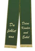 Trauerband bedruckt 125mm x 75cm dunkelgrün